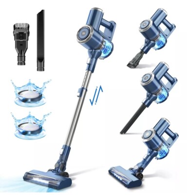 Prettycare W200 Cordless Stick Vacuum Cleaner Lightweight for Carpet Floor Pet