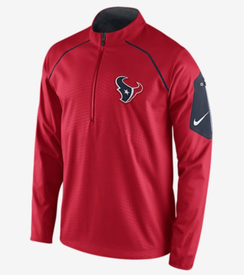 Nike NFL Houston Texans On Field Apparel 1/4 Zip Pull 656857-687