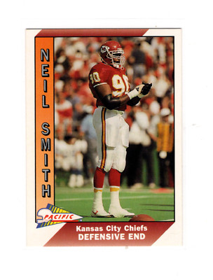 1991 Pacific Football Card Neil Smith #220 Kansas City Chiefs
