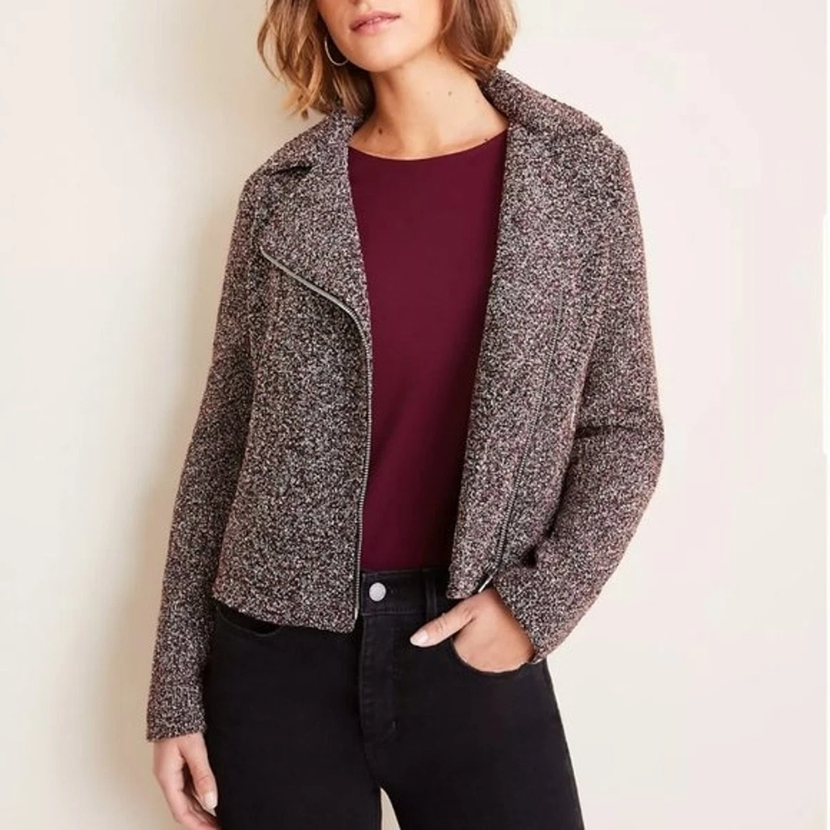 Ann taylor tweed moto best sale jacket