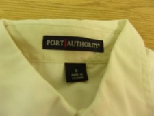 Port Authority White Long Sleeve Collar Small Womens FREE SHIPPING