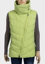 Ladies High Neck Winter Warm Wrap Padded Gilet Jacket Asymmetrical Zip Size L-XL
