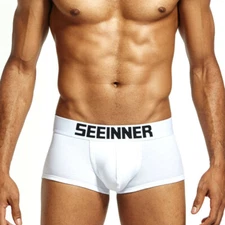 ZONBAILON Men's Underwear Soft Cotton Sexy U Convex Comfort Breathable Boxer