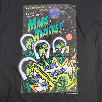 Mars Attacks Vintage 1996 Movie T-shirt - Topps Comic - Large L