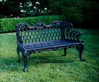 French Victorian Cast Aluminum Long Colonial Garden Bench - Antique Repro — photo 3