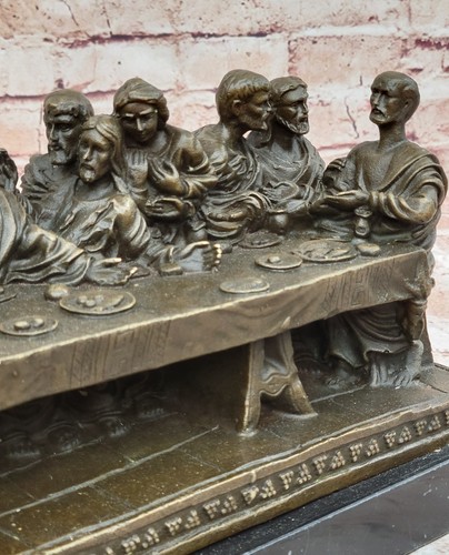 Last Supper a tribute to Leonardo da Vinci Bronze Decorative Statue Figurine Sal - Picture 8 of 10