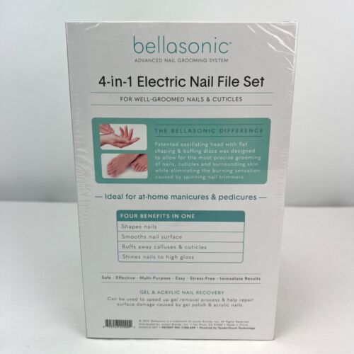 BELLASONIC 4-in-1 Rechargeable Electric Nail File - Shape Smooth Buff Shine NEW - Picture 2 of 5