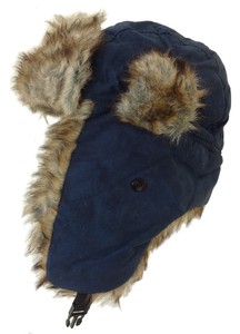 navy blue trapper hat