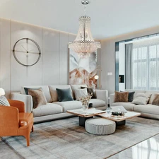 Crystal Chandelier Indoor Corded Crystal Pendant Light for living & dining room