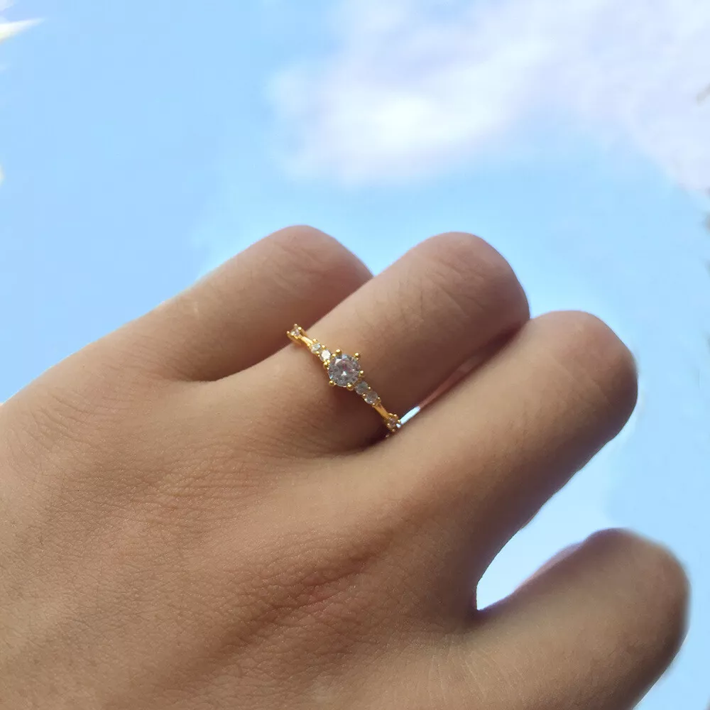 Rose gold small diamond ring online