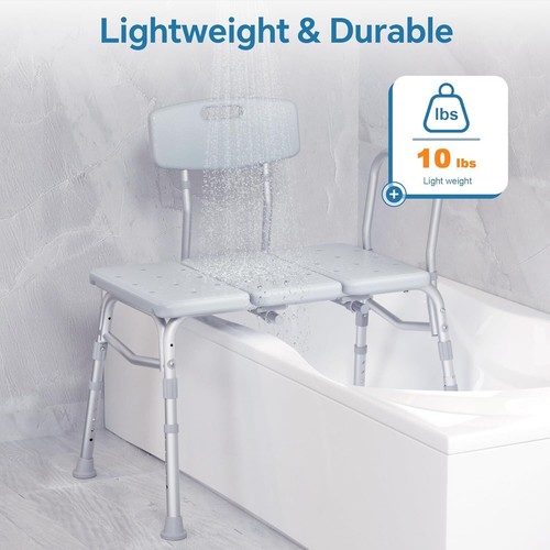 Banco de transferencia de bañera de aluminio altura ajustable seguro asiento de ducha para ancianos discapacitados - Imagen 8 de 10