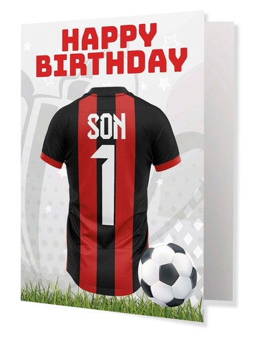 Son Football Birthday Card Soccer Jersey Design PICK TEAM SHIRT AND NUMBER - Picture 130 of 152