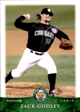 2014 Kane County Cougars Grandstand #16 Zack Godley Bamberg South Carolina Card