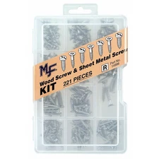 Midwest Fastener 221 Piece Wood & Sheet Metal Screw Assortment Kit