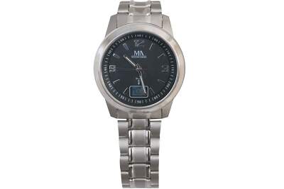 Meister Anker Herrenuhr Silber Schwarzes Zifferblatt Vintage