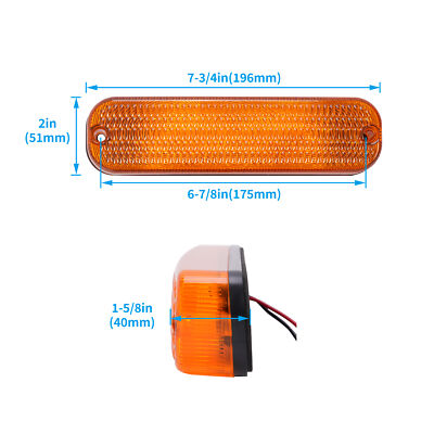 2pcs LED Amber Flashing Cab Lights Headlight #AR60250 For John Deere Tractor