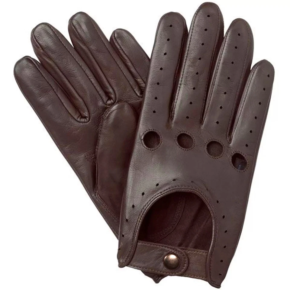 GUANTES DE CONDUCCIÓN DE COCHE DE CUERO REAL CON CHOFER PARA HOMBRE Foto 3 de 4