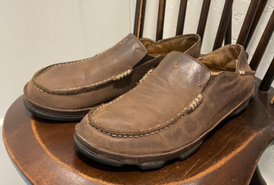Olukai Moloa 10128-6348 Brown Leather Slip On Loafer Shoes  display picture 3