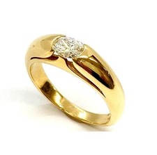 Bvlgari Oval cut Diamond 18k Yellow Gold Band Ring Size 6.2US