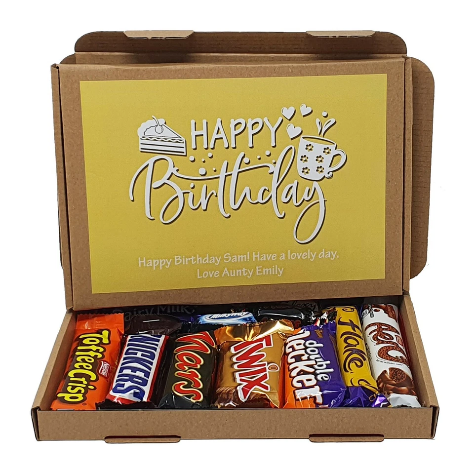 TREASURED FOREVER Personalised Birthday Chocolate Treats Box Gift Hamper Sweet Present - Lockdown