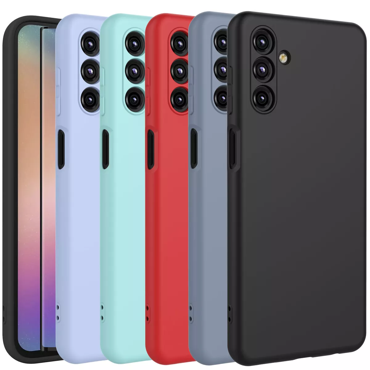 (8 Pack) for Samsung Galaxy A14 5G Case, Soft Silicone Gel Bumper Shell Shockproof Protection Phone Case Cover for Samsung Galaxy A14 5G, Red, black