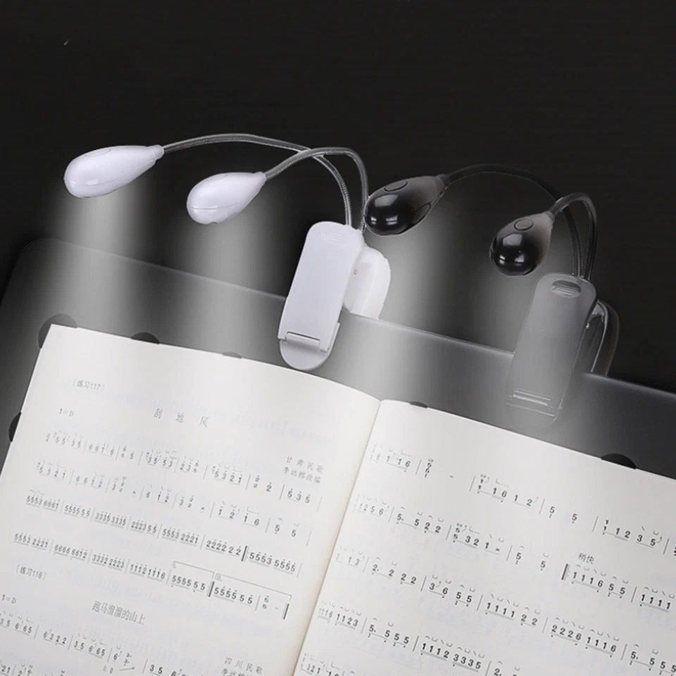 Portable Double-Head Clip Light LED Reading Lights USB/Battery Music Stand Light - image 4 of 4