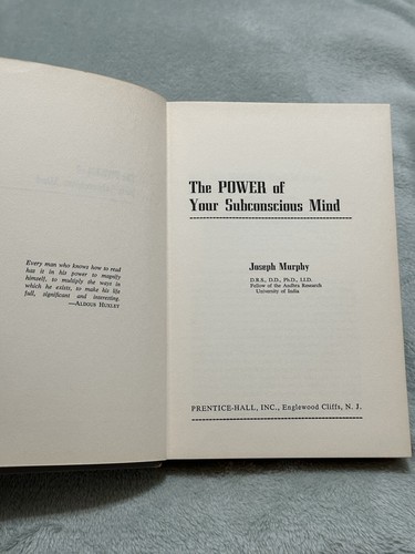 THE POWER OF YOUR SUBCONSCIOUS MIND Joseph Murphy 1963 1st Edition HCDJ SIGNED! - 第 7/19 張圖片