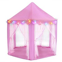 Hount Girls Princess Castle Play Tent With Led Star Lights - Large Playhouse Toy Hount Girls Princess Castle Play Tent With Led Star Lights - Large Playhouse Toy