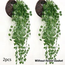 2pcs Artificial Hanging Plants Fake Ivy Vine for Wall Home Room Outside Decore