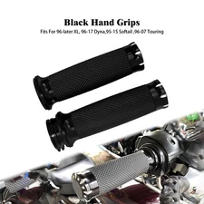 Motorcycle Black Hand Grips 1 Inch Handlebar Grips Universal Fit For Harley Dyna