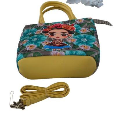 Frida Khalo Handbag Jute Crossbody Artisan Mexico with Coinpurse Handmade