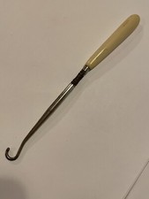 Antique French Ivory Style Pyralin Shoe Button Hook Corset 7  Vintage Item AA