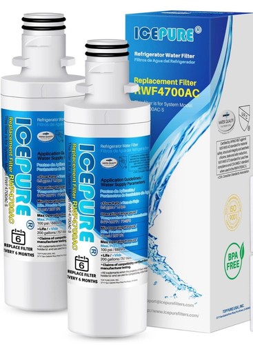 RWF4700AC Water Filter Fit for LT1000P, ADQ747935, LMXS28626D, LT1000PC 2PACK - Picture 2 of 3