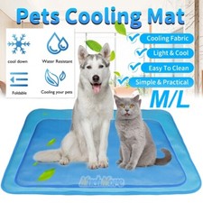 Pet Dog Cat Cooling Mat Cool Pad M/L Summer Comfortable Cushion Bed Blanket BLUE
