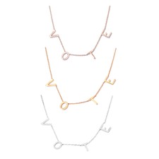 Michelle Obama Dainty Vote Initial Chain Necklace Platinum Plated 925 Silver 18"