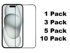 Full Coverage Edge to Edge Tempered Glass Screen Protector for iPhone 15 Pro