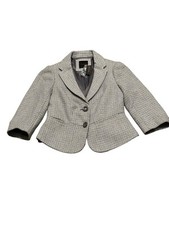XS The Limited Collection NWT Gray White Geometric 3/4 Sleeve Blazer/Top
