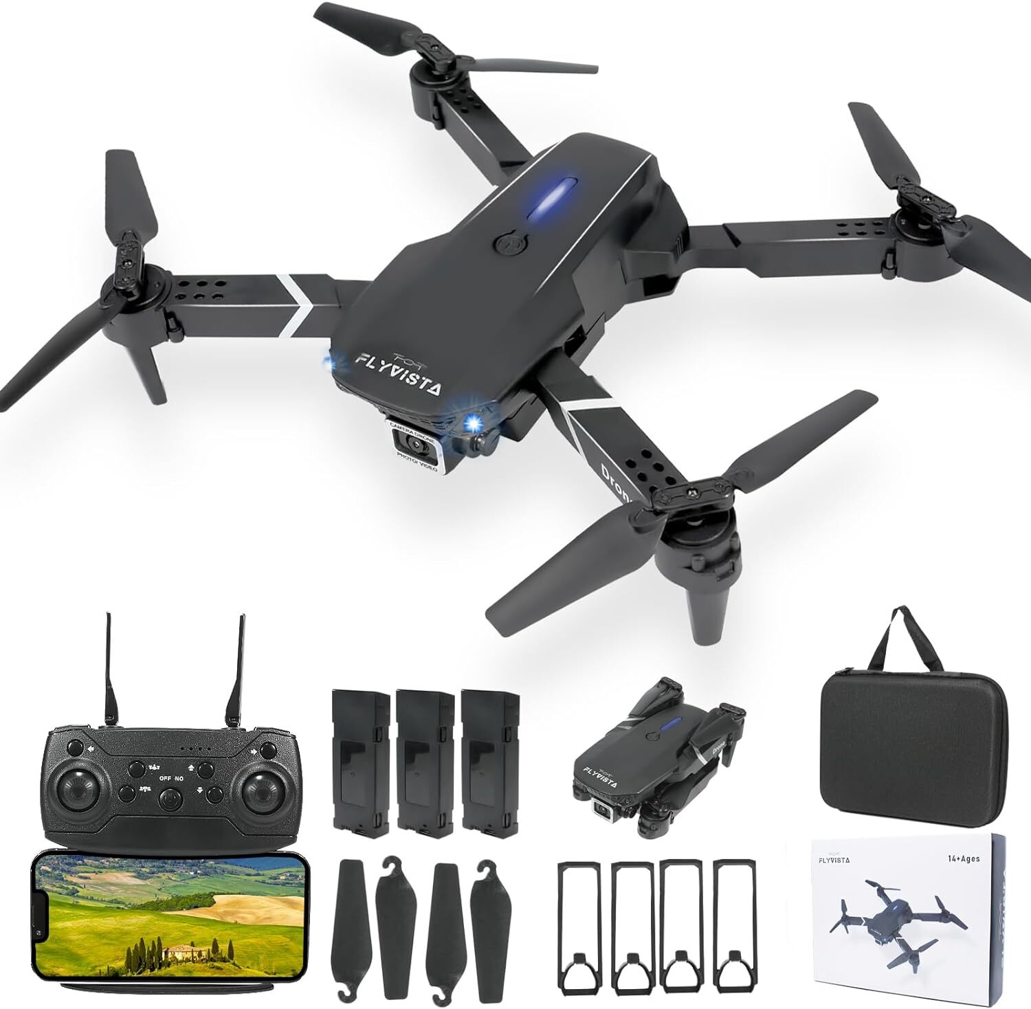 Mini Drone with 1080P WiFi FPV Camera for Adults and Kids 3 Speed Modes-image