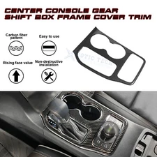 Carbon Look Gear Shift Water Cup Panel Decor For Jeep Grand Cherokee 2016-20