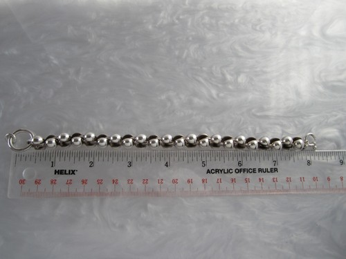 VINTAGE INDIANISCHES NAVAJO HALBPERLEN MASSIVES STERLINGSILBER ARMBAND 8” L, 49 g - Bild 3 von 20