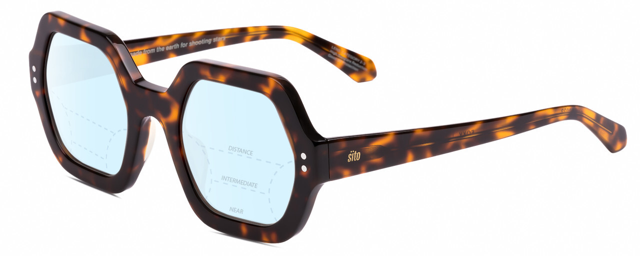 SITO SHADES FOXY Women Multi-Focus Blue Light Glasses Honey Tortoise Havana 52mm