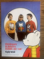 CHILDRENS AND ADULTS RUPERT BEAR PATTERN SWEATER. SIZES 24? TO 44? CHEST.