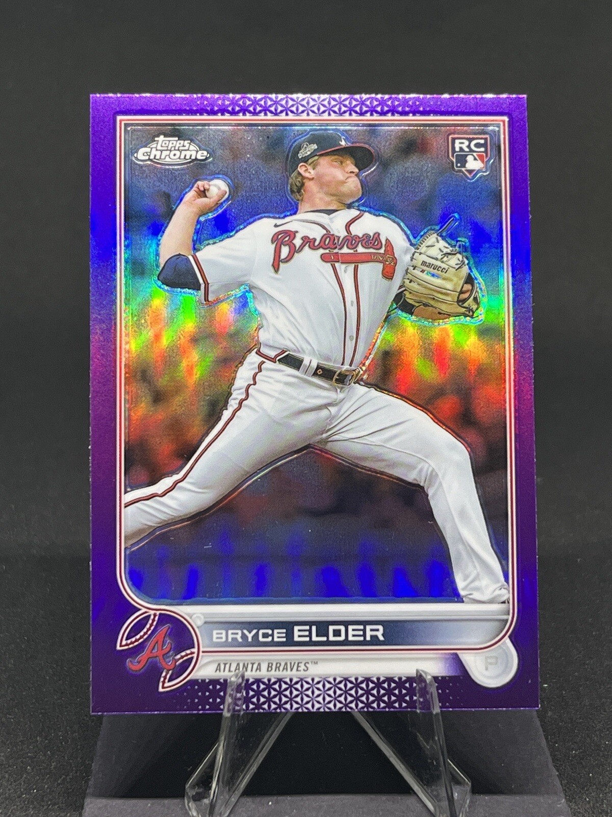 BRYCE ELDER 2022 Topps Chrome Update PURPLE REFRACTOR #USC37 Atlanta Braves Card
