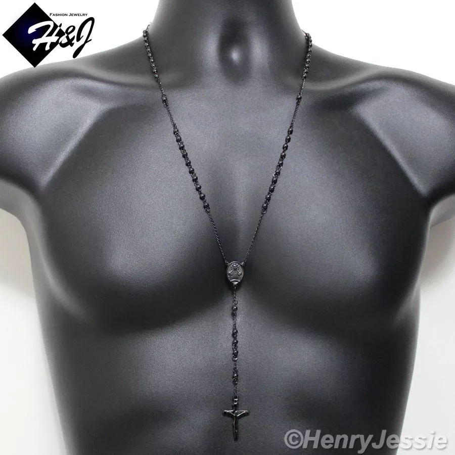 Black stainless steel sale rosary