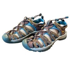 Keen Whisper EUC women  s waterproof outdoor hiking sandals bungee 6 brown blue