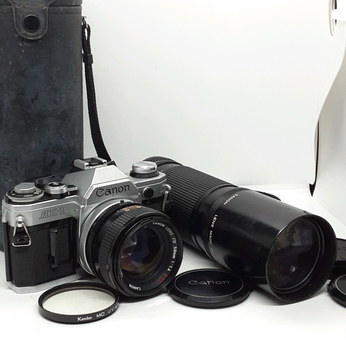 2Lens CANON AE-1 Silver FD 50mm f/1.4 S.S.C. /FD 300mm f5.6