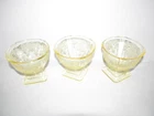 Vtg Lot Of 3 Indiana Yellow Depression Glass “Lorain Basket”  3”  Sherbet Dishes