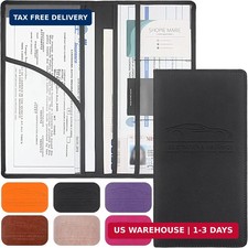 LumiMokki Premium Car Registration  Insurance Card Holder with Magnetic Shut, V