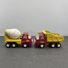 Tiny Tonka Dump Truck And Cement Mixer Lot Of Two