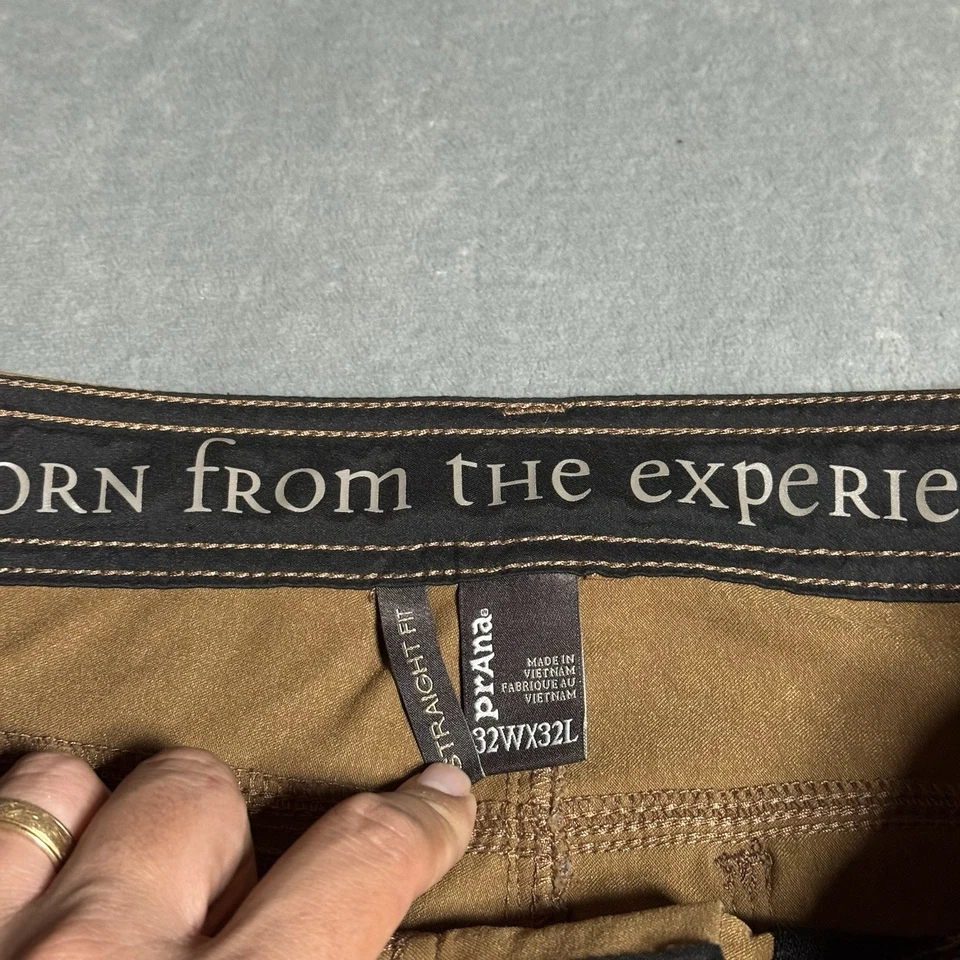 Pantalones prAna Para Hombres 32x32 Marrón Bronson Calce Recto Senderismo Escalada Carga Exterior Foto 4 de 4